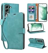 JHWVVTF for Samsung Galaxy S22 Case Wallet, [RFID Blocking 4 Card Slots] Phone Stand, Wrist Strap...