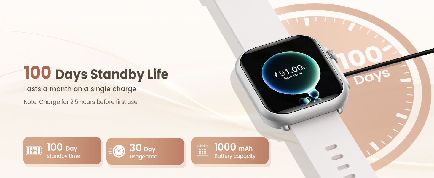 100 Days Standby Life Smart Watches for Women