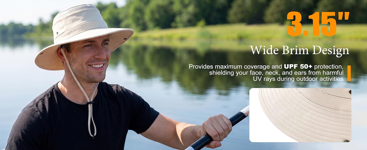 UPF50+ mens sun hat windproof adventure hat