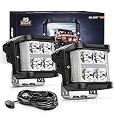 Nilight Side Shooter LED Light Pods with DRL, 4 Inch 26W Spot Flood Combo LED Cubes Light w/ 16AW...