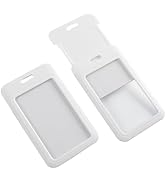 Larpur Plastic Vertical Badge Holder with Clear Window, 3 Pack, Standard Size for Name Tag, ID Ca...