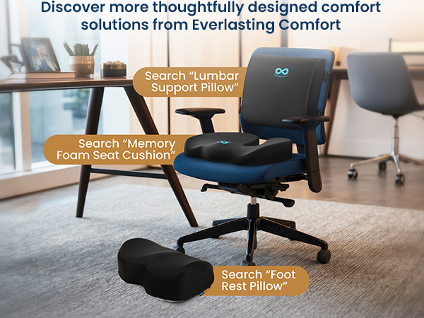 Memory Foam Seat Cushion Office Chair Car Ergonomic Accessories Tailbone Pain Relief Sciatica