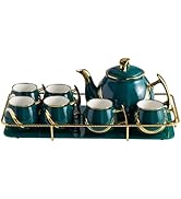 CHENP.HMC Tea Sets Porcelain Ceramic Tea Gift Sets-Teapot And Cup set Tea Service 9 in 1 Tea Cup ...