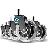 Office Chair Wheels Replacement,3 Inch Casters 7/16" Stem,Universal fit for Most Rolling/Gaming C...