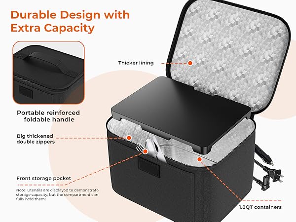 Electric Lunch Box Food Heater - 12V/24V/110V 3-in-1 Portable Oven Car Food Warmer