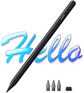 Stylus Pen for iPad 2024-2018 with Faster Charge,Tilt Sensor Battery Indicators Pencil for Apple ...