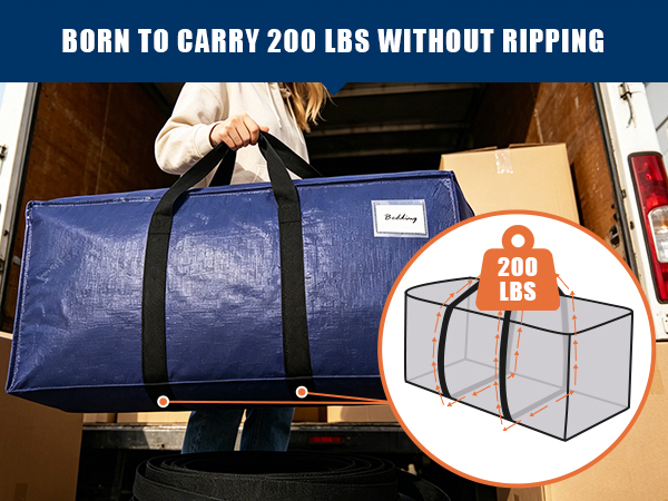 SWEET DOLPHIN 8 Pack 200LB Heavy-Duty Moving Bags with Wrap-Around Handles