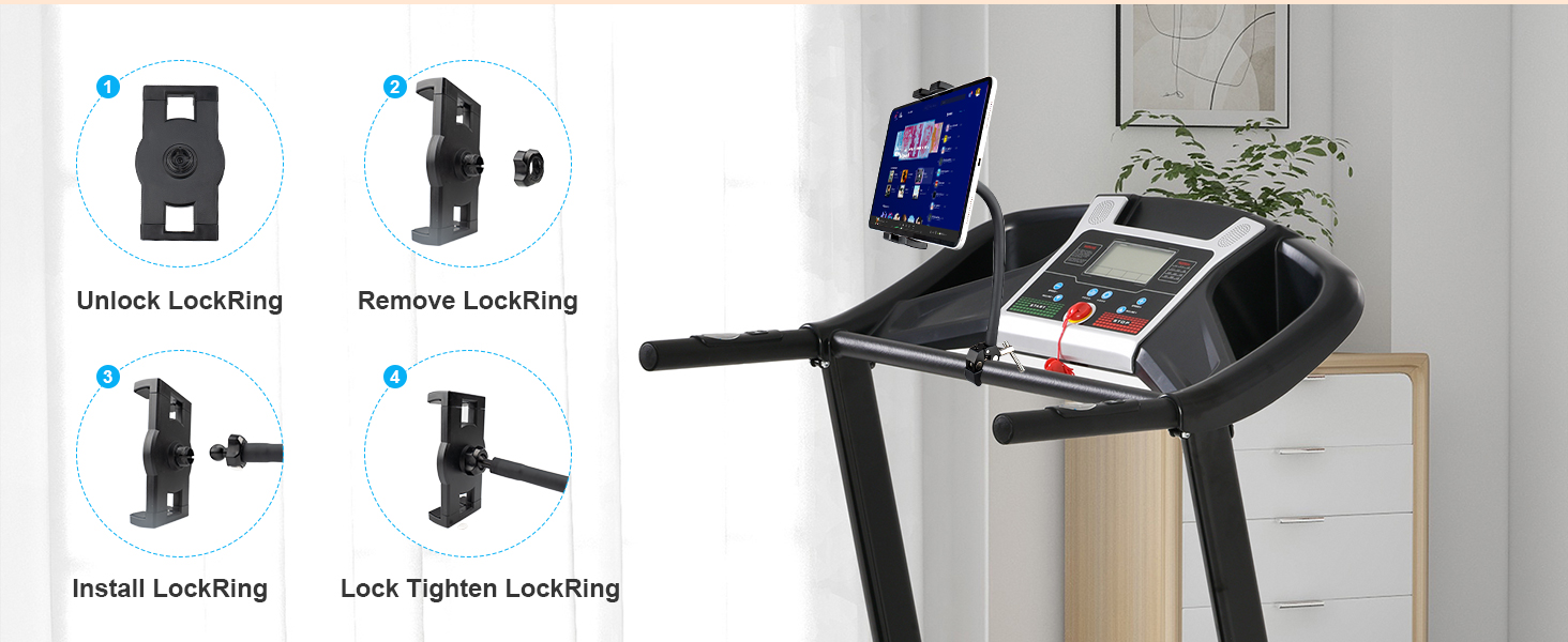 Tablet Stand for treadmill handlebar