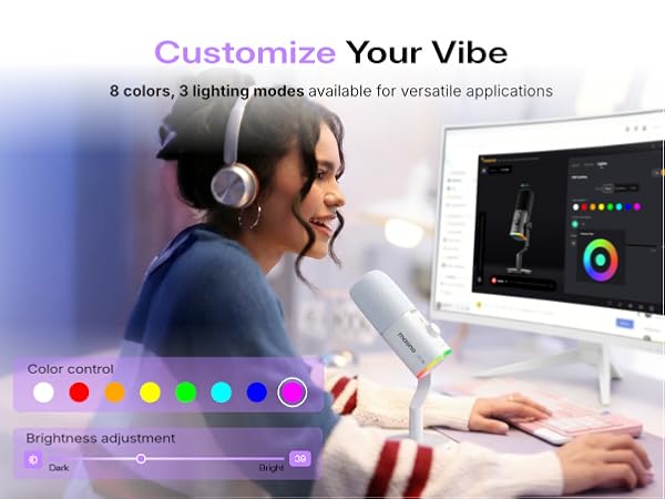 wireless usb gaming rgb microphone