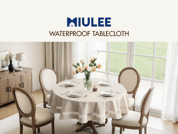 MIULEE Rectangle Linen Polyester Tablecloth