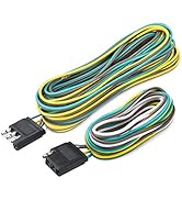 MICTUNING Trailer Wiring Harness Extension Kit - 4 Pin 25 Feet Male and 6 Feet Female Connector, ...