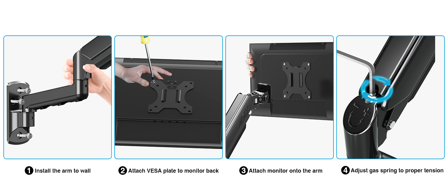 single monitor arm wall
