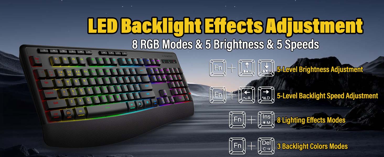 Wireless Bluethooth RGB Keyboard