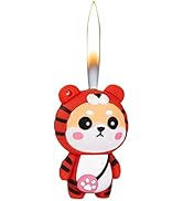 Kawaii 3D Tiger Lighter Cute Cartoon Animal with Chain Necklace Collectible Refillable Lighter Wo...