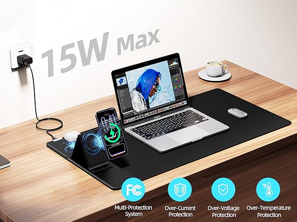 wireless charging desk pad