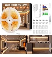 COB LED Strip Light 32.8ft/10M, Flexible CRI 90+ Warm White 2700K High Lumen Dimmable Super Brigh...