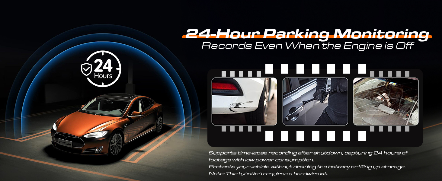 dash cam with 24 hour parking monitoring