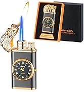 Magic Dragon Dual Flame Windproof Lighter - Adjustable Flame, Refillable Butane Gas for Men, Wome...
