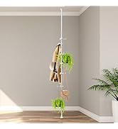 EUIJOIP Corner Coat Rack - 12 Hook Tension Rod Plant Stand Stainless Steel Organizer for Coats, T...