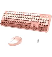 Links9+ Colorful Wireless Keyboard and Mouse, Full Size Gradient Keyboard with Optical Mouse, 2.4...