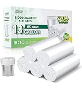 85 Counts 13 Gallon Trash Bag Bio, Inwaysin Ultra Thick &amp; Strong 13 Gallon Kitchen Tras...
