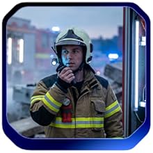 First responder using a radio, showing quick setup support with Baofeng uv-5r programming cable.