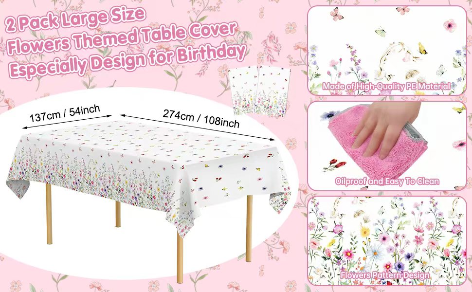 Birthday Wedding Tea Wildflower Party Decorations