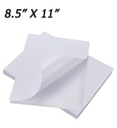 Sticker Paper 8.5" x 11" Full Sheet Label Stickers for Laser &amp; Inkjet Printers, Self-Adhesive Pap...