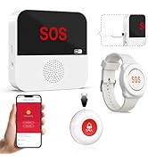 WiFi Rechargable Caregiver Pager Call Button Emergency Alert System Life Alert Button for Seniors...