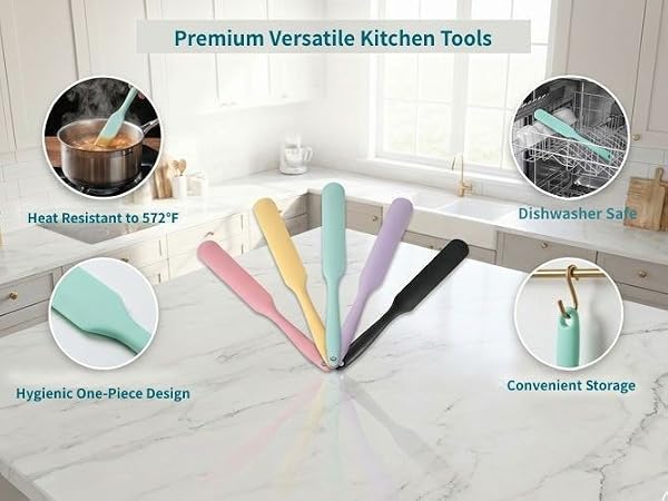 silicone spatula dishwasher safe, hygienic one-piece design, hanging hole for convenient storage