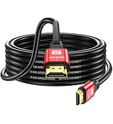 jojobnj 20FT HDMI Cable 4K60Hz High Speed, Ultra HD HDMI Cord with Gold Plated Connectors, Red Al...