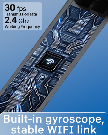 Built-in gyroscope, stable WIFI link