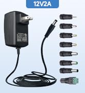 UL Listed 12V 2A 10ft Power Adapter with 8 Tips, AC to DC 24W 2000mA 1500mA 1000mA 800mA 500mA Re...