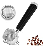 51MM Portafilter Double Spouts 3 Ears, 304 Stainless Steel Espresso Portafilter with 0.38MM Ultra...
