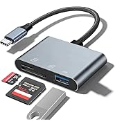 SD Card Reader for iPhone USB C,Aluminum 2-Slot USB Micro Sd Card Reader USB C USB 3 in 1 Usbc Me...