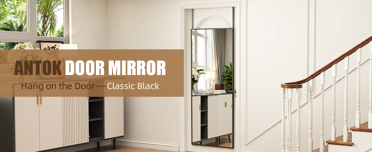Antok Door Mirror, Full Length Mirror Over The Door, 49&amp;#39;&amp;#39; x 15&amp;#39;&amp;#39; Hanging Mirrors, Wall Mirrors