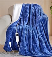 Qieryun Heated Blanket Electric Throw, Soft Flannel Heating Blanket with 8 Hours Auto Off 10 Fast...