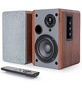Smalody Powered Bookshelf Speakers (Pair), 2.0 Stereo Wood Active Speakers - 60 Watts RMS Near Fi...