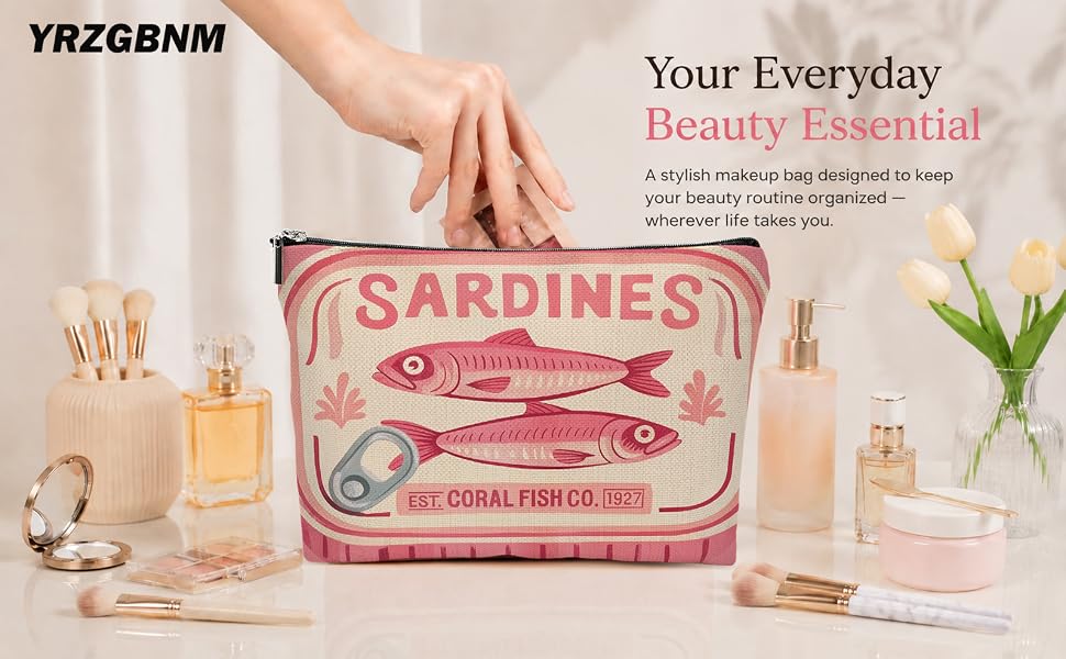 Stylish makeup pouch with a spacious interior for beauty essentials