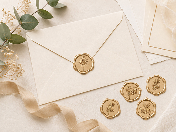 GOLD WAX SEAL STICKERS