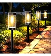 8 Pack Solar Pathway Lights Outdoor, Waterproof Solar Lights Outdoor, LED Outdoor Solar Garden Li...