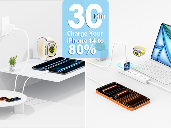MFi Certified 2Pack 20W USB C Power Adapter Type C Wall Charger Block iPhone Charger Fast Charging