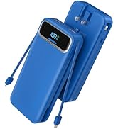 Portable Charger Power Bank with Built in Cables and AC Wall Plug,PD20W&SCP22.5W USB-C Super Fast...