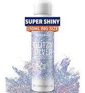 Elitles Made Hair Glitter Body Glitter Spray, 150ML Glitter Hairapray Holographic Silver Glitter ...