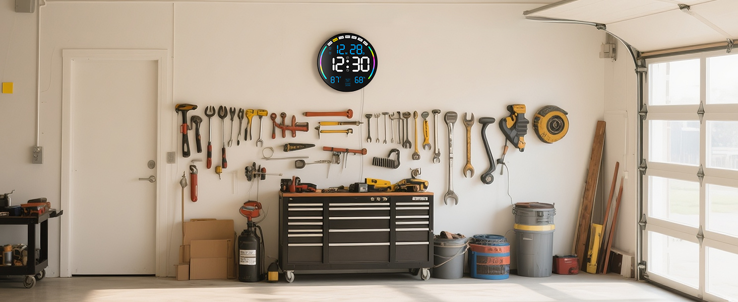 large digital wall clock