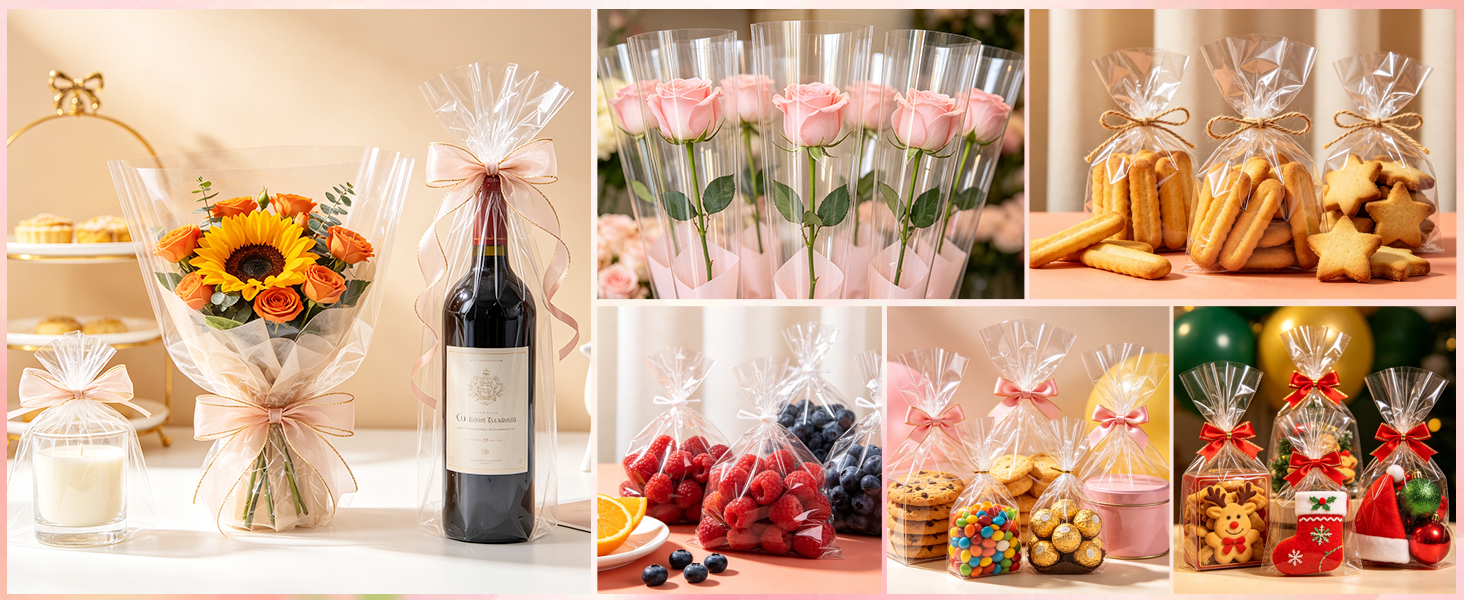 Make your gifts shine with high-clarity clear plastic wrap for gift