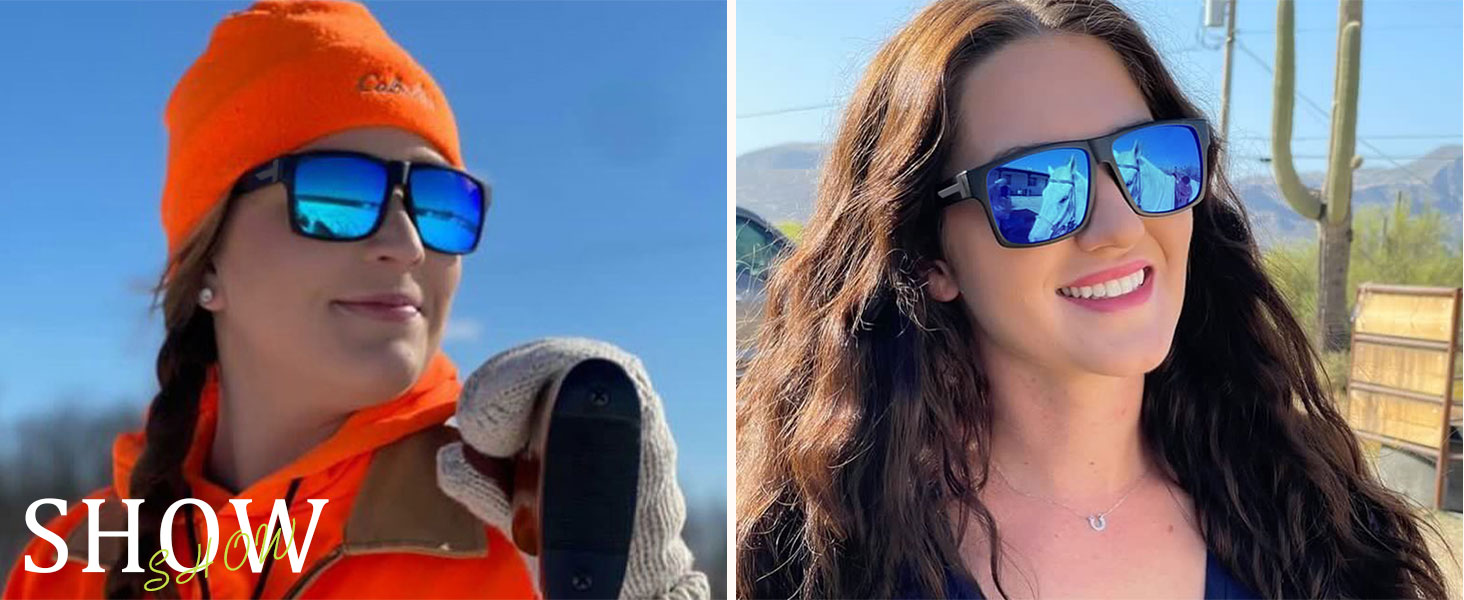 LYZOIT Square Sunglasses for Men Women Polarized Oversized Big UV Protection Rectangle Shades