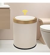 URALFA Automatic Motion Sensor Bathroom Trash Can with Lid, 10.5 Liter / 2.8 Gallon Touchless Tra...