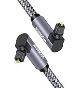 90 Degree Optical Audio Cable SOUNDFAM Double Right Angle Optical Cable 360 Degree Free-Rotating ...