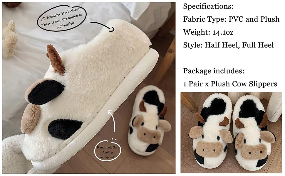 fluffy cow slippers